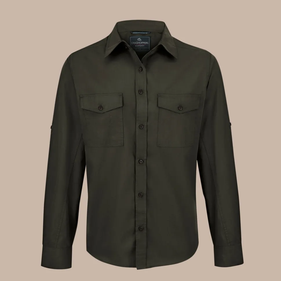 Expert Mens Kiwi Long Sleeved Shirt | Dark Cedar Green