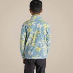Kid's Bachas Half Zip Fleece | Sky Blue Print