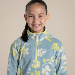 Kid's Bachas Half Zip Fleece | Sky Blue Print