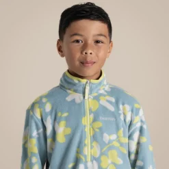 Kid's Bachas Half Zip Fleece | Sky Blue Print