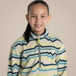 Kid's Bachas Half Zip Fleece | Key Lime Print