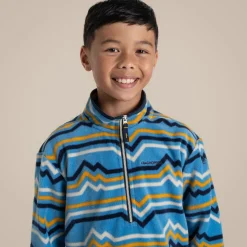 Kid's Bachas Half Zip Fleece | Bright Sky Print