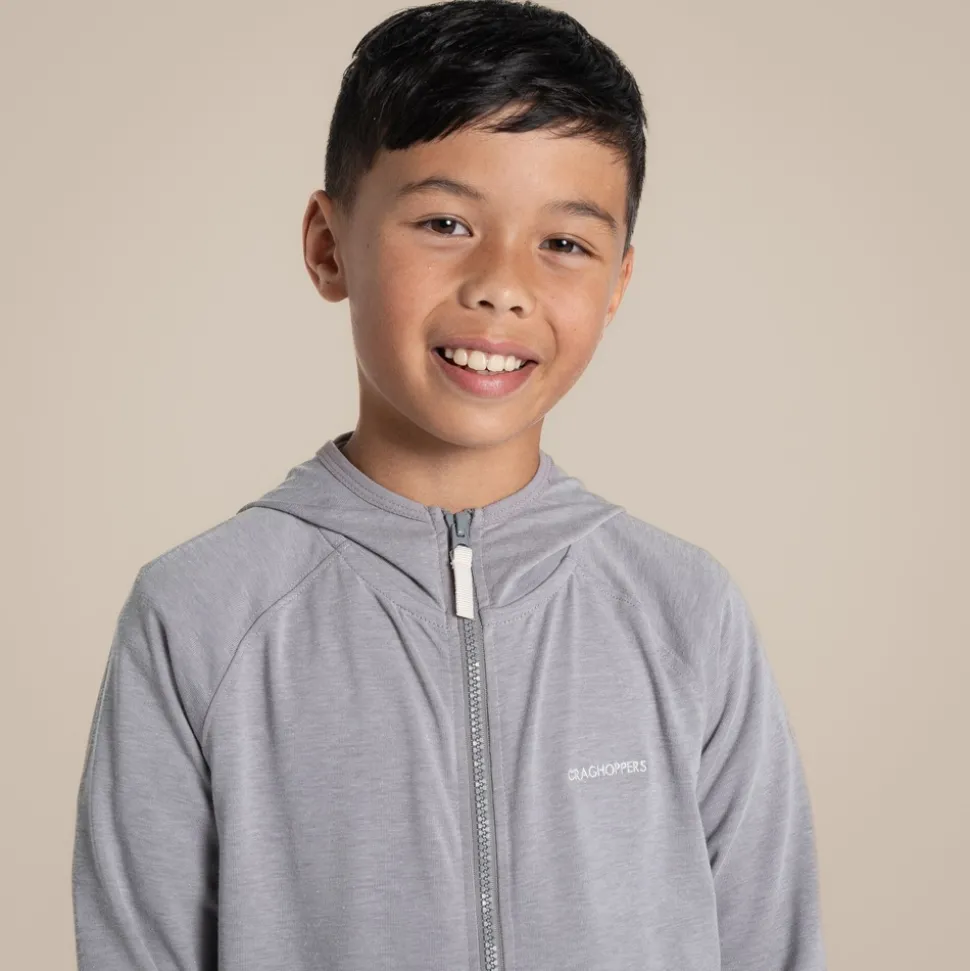 Kids' Nosilife Frey Hooded Jacket | Soft Grey Marl