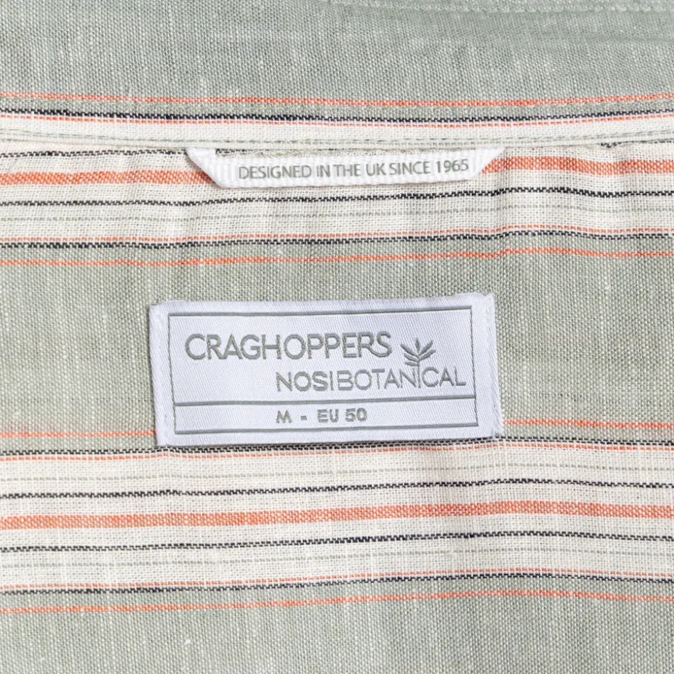 Men's Argino Short Sleeved Shirt | Lichen Green Stripe