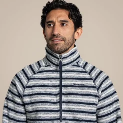 Men's Bonan Half Zip Fleece | Blue Navy Stripe