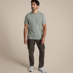Men's Buffon Short Sleeved T-Shirt | Lichen Green Stripe