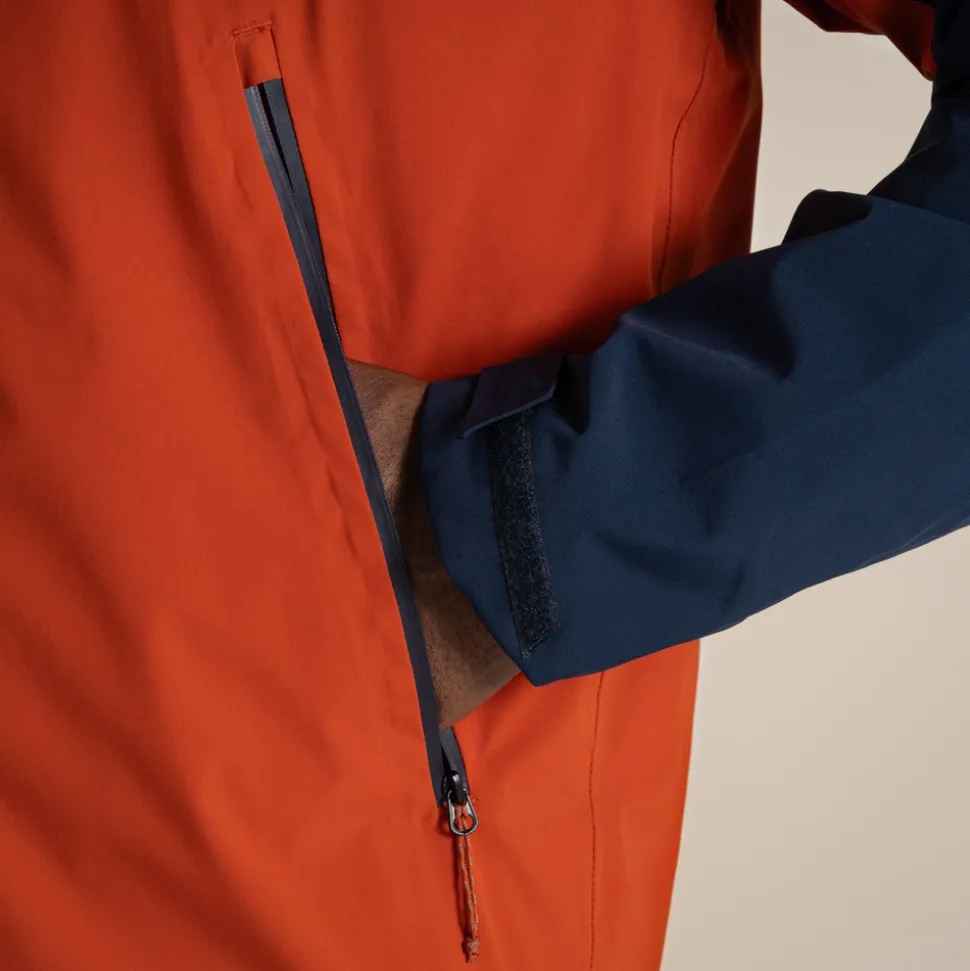 Men's Diggory Stretch Waterproof Jacket | Blue Navy / Carnelian Orange