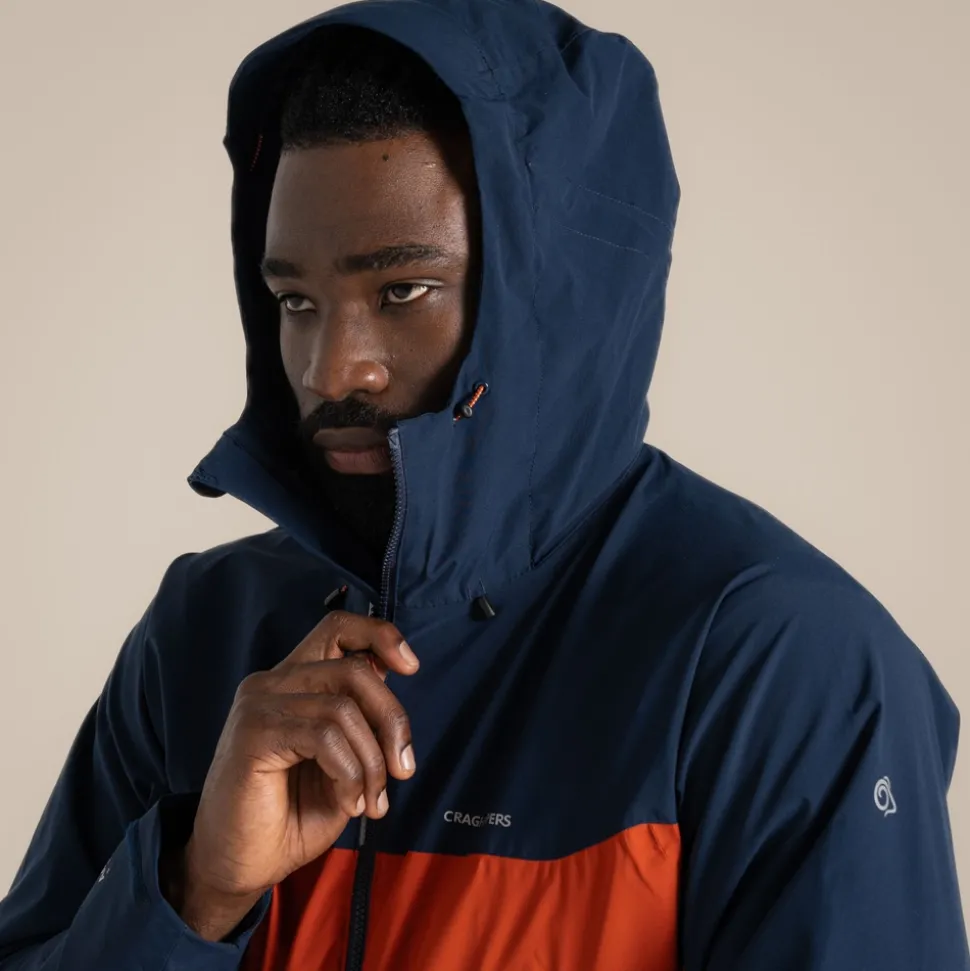 Men's Diggory Stretch Waterproof Jacket | Blue Navy / Carnelian Orange