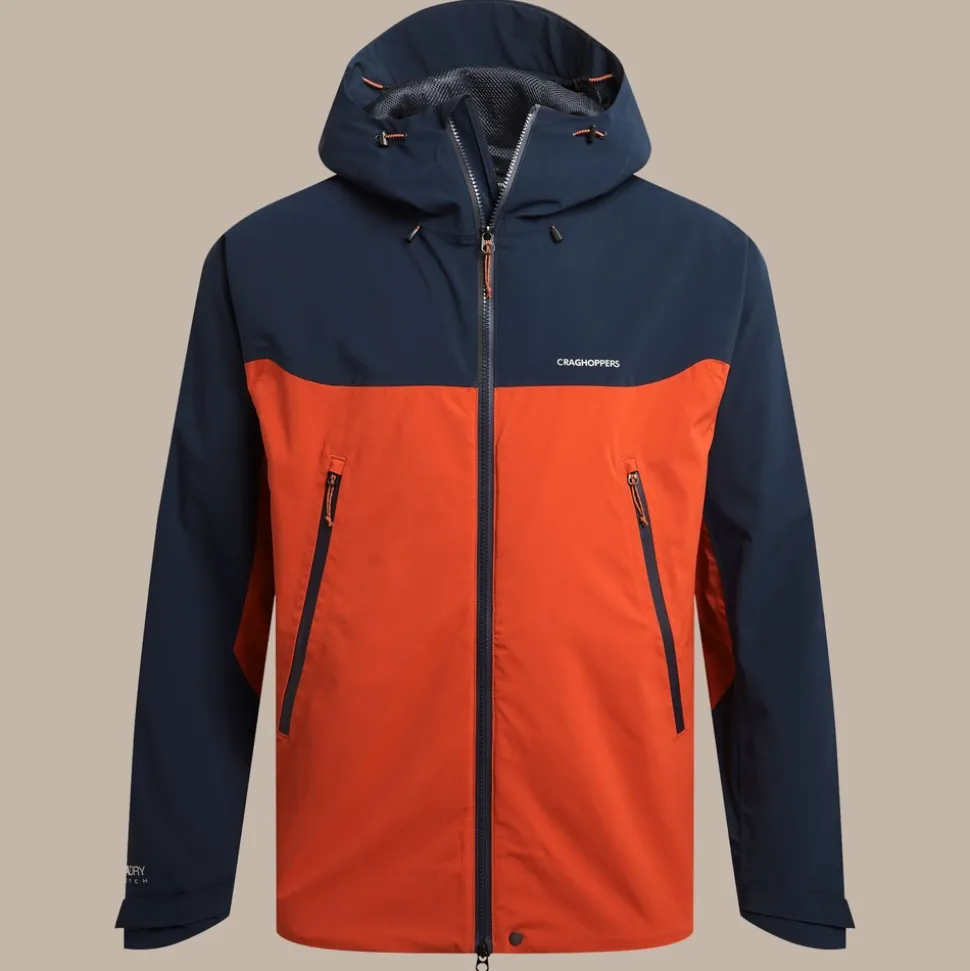 Men's Diggory Stretch Waterproof Jacket | Blue Navy / Carnelian Orange