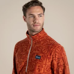 Men's Galdie Half Zip Fleece | Red Beach Print