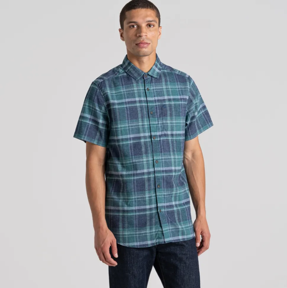 Men's Hila Short Sleeved Shirt | Stormy Sky Check