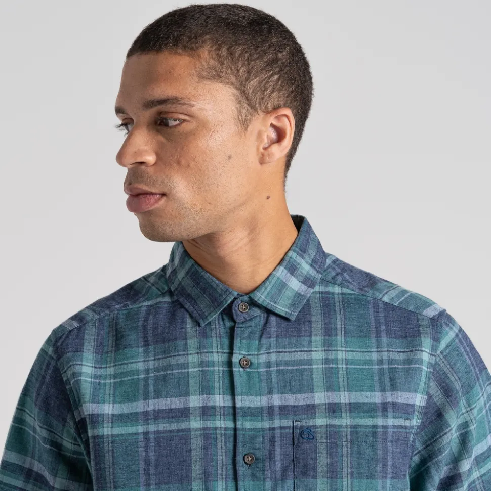 Men's Hila Short Sleeved Shirt | Stormy Sky Check