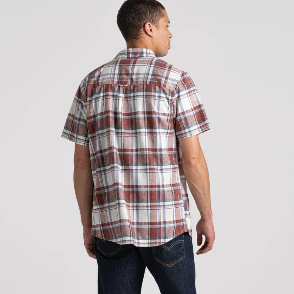 Men's Hila Short Sleeved Shirt | Sienna Red Check