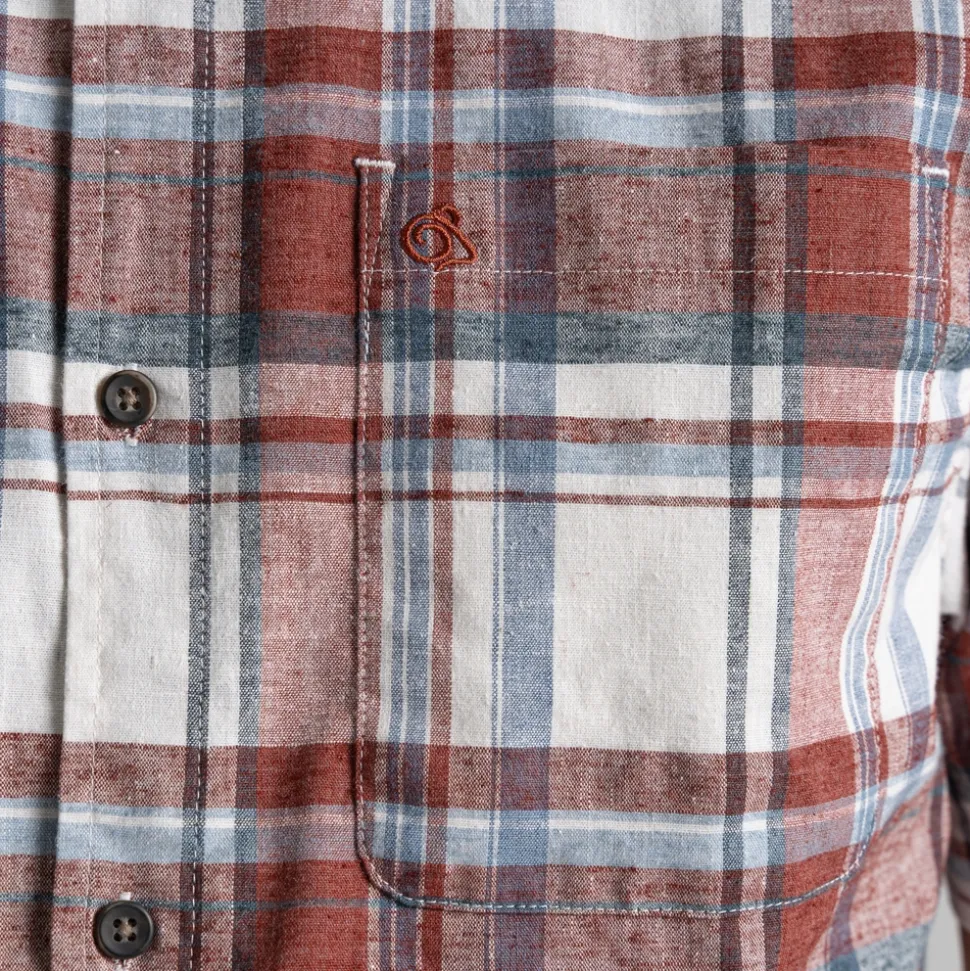 Men's Hila Short Sleeved Shirt | Sienna Red Check