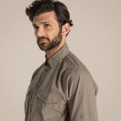 Men's Kiwi Long Sleeved Shirt | Pebble