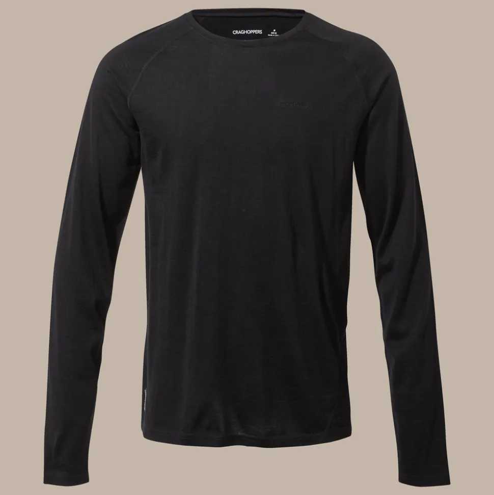 Men's Merino Crew Neck Long Sleeved Baselayer II | Black