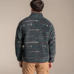 Men's National Trust Rawthey Half Zip Fleece | Woodland Green Print