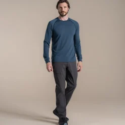 Men's National Trust Yewdale Long Sleeved Top | Blue Stone
