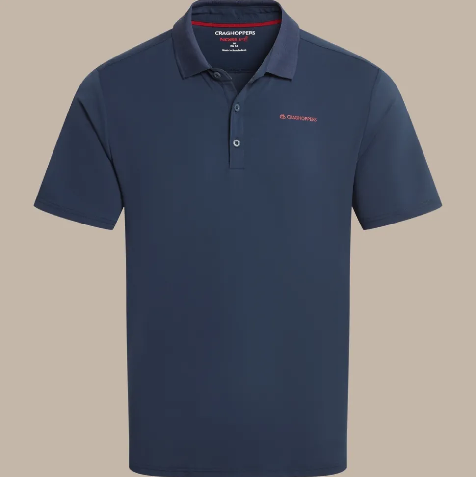 Men's NosiLife Bramshaw Golf Short Sleeved Polo Top | Blue Navy