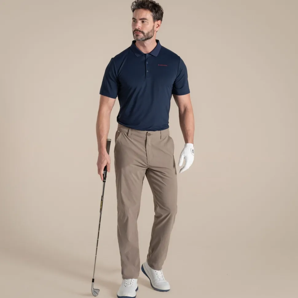 Men's NosiLife Bramshaw Golf Short Sleeved Polo Top | Blue Navy