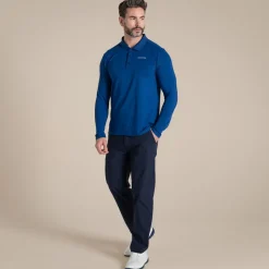 Men's NosiLife Bramshaw Golf Long Sleeved Polo Top | Deep Marina