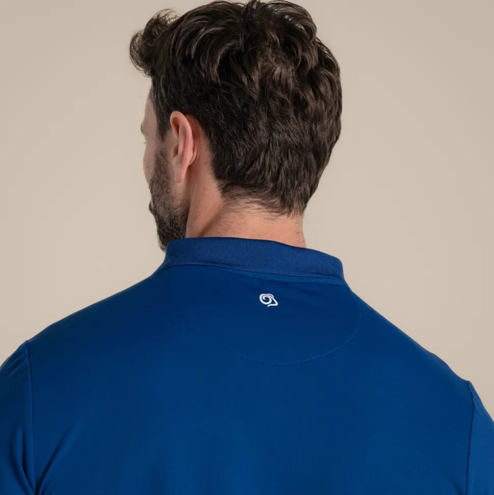 Men's NosiLife Bramshaw Golf Long Sleeved Polo Top | Deep Marina