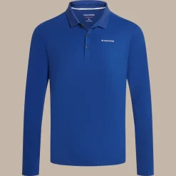 Men's NosiLife Bramshaw Golf Long Sleeved Polo Top | Deep Marina
