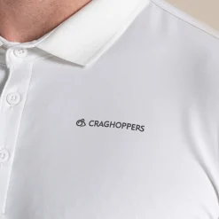Men's NosiLife Bramshaw Golf Long Sleeved Polo Top | White