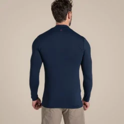 Men's NosiLife Golf Long Sleeved Mock Neck Top | Blue Navy