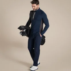 Men's NosiLife Goswick Golf Half Zip Top | Blue Navy