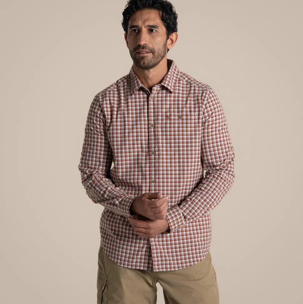 Men's NosiLife Nuoro Check Long Sleeved Shirt | Red Beach Check