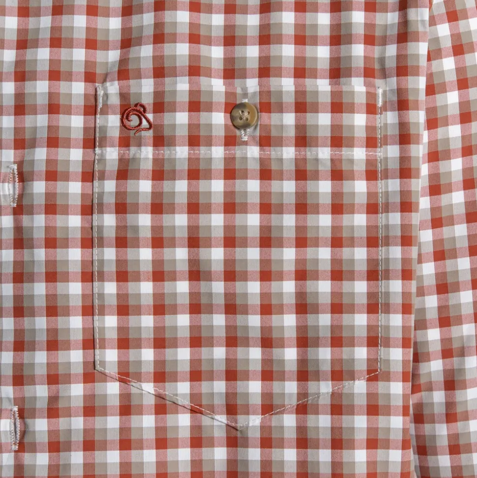 Men's NosiLife Nuoro Check Long Sleeved Shirt | Red Beach Check