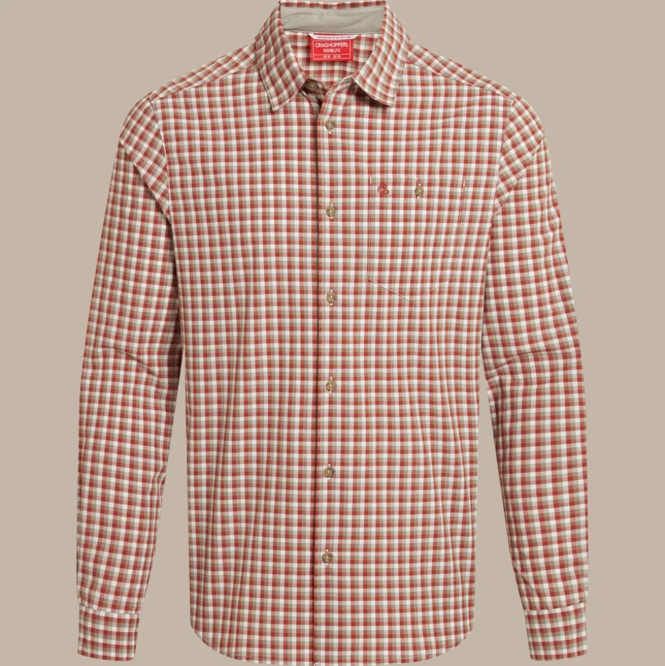 Men's NosiLife Nuoro Check Long Sleeved Shirt | Red Beach Check