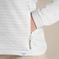 Women's Daisy Half Zip Fleece | Lunar Grey Stripe