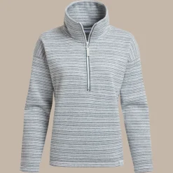 Women's Daisy Half Zip Fleece | Storm Grey Stripe