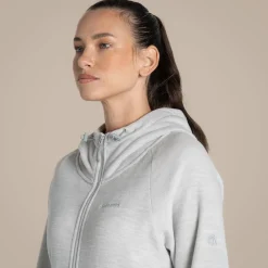 Women's Esk Hooded Half Zip Fleece | Lunar Grey