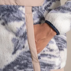 Women's Grange Half Zip Fleece | Ecru Print