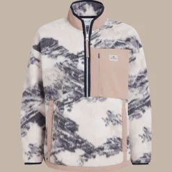 Women's Grange Half Zip Fleece | Ecru Print
