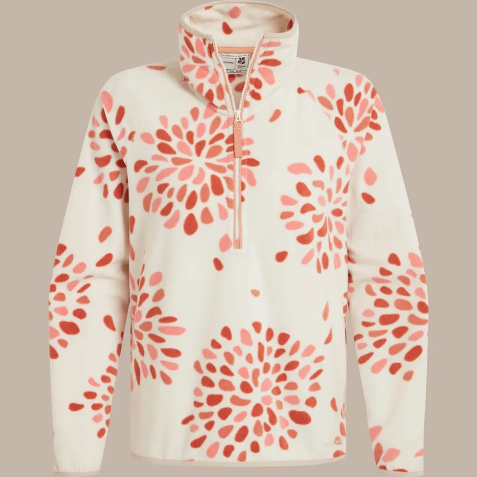 Women's National Trust Reedmace Half Zip Fleece | Red Sandstone Print