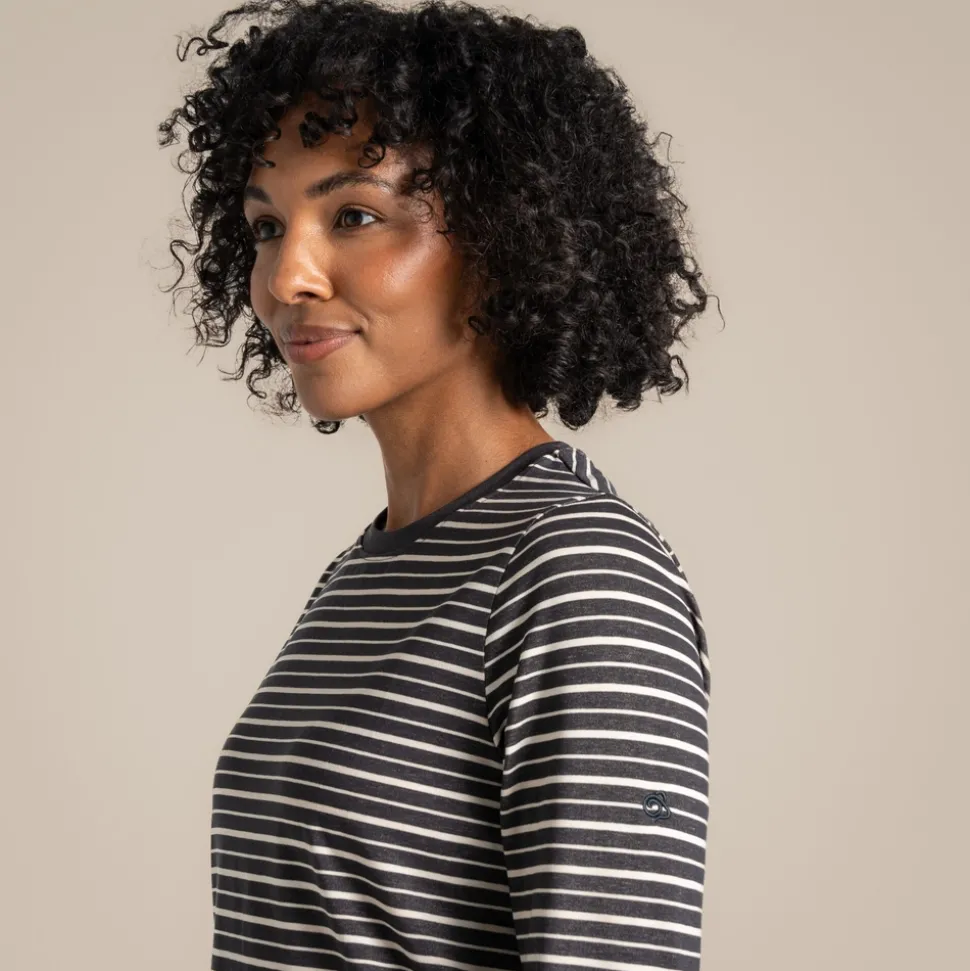 Women's NosiLife Akona Long Sleeved Top | Charcoal Stripe