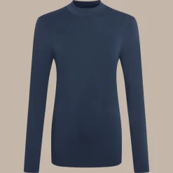 Women's NosiLife Golf Long Sleeved Mock Neck Top | Blue Navy