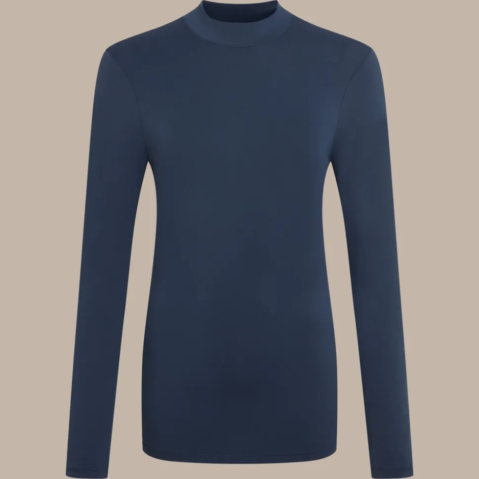 Women's NosiLife Golf Long Sleeved Mock Neck Top | Blue Navy