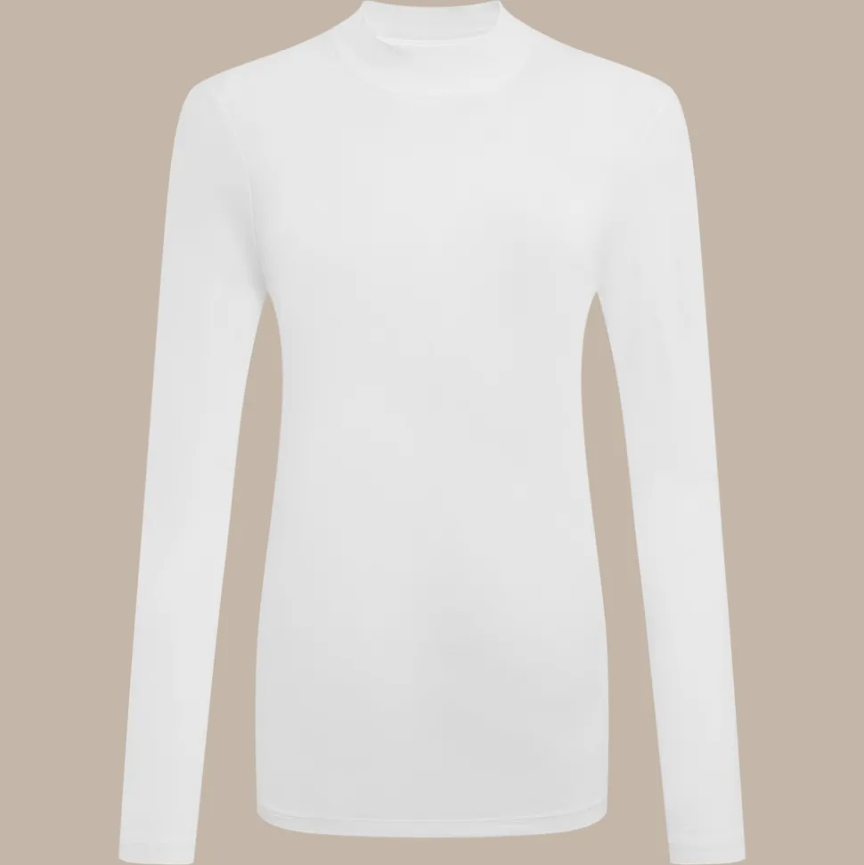 Women's NosiLife Golf Long Sleeved Mock Neck Top | White