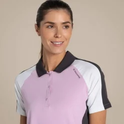 Women's NosiLife Hazelmere Golf Short Sleeved Polo Top | Orchid / White
