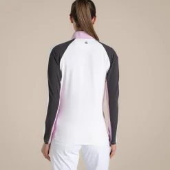Women's NosiLife Ivybridge Golf Half Zip Top | White / Dark Iron