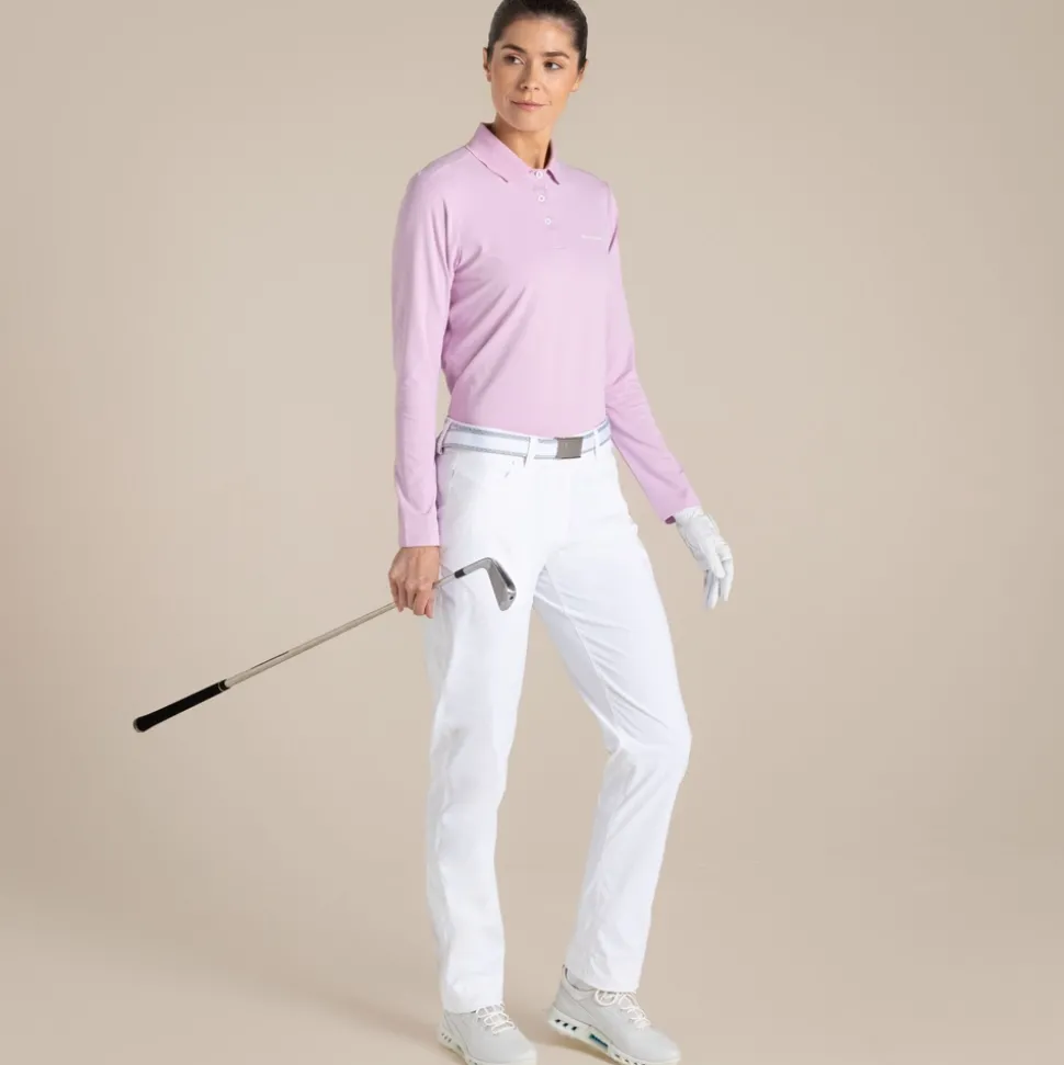Women's NosiLife Thornbury Golf Long Sleeved Polo Top | Orchid