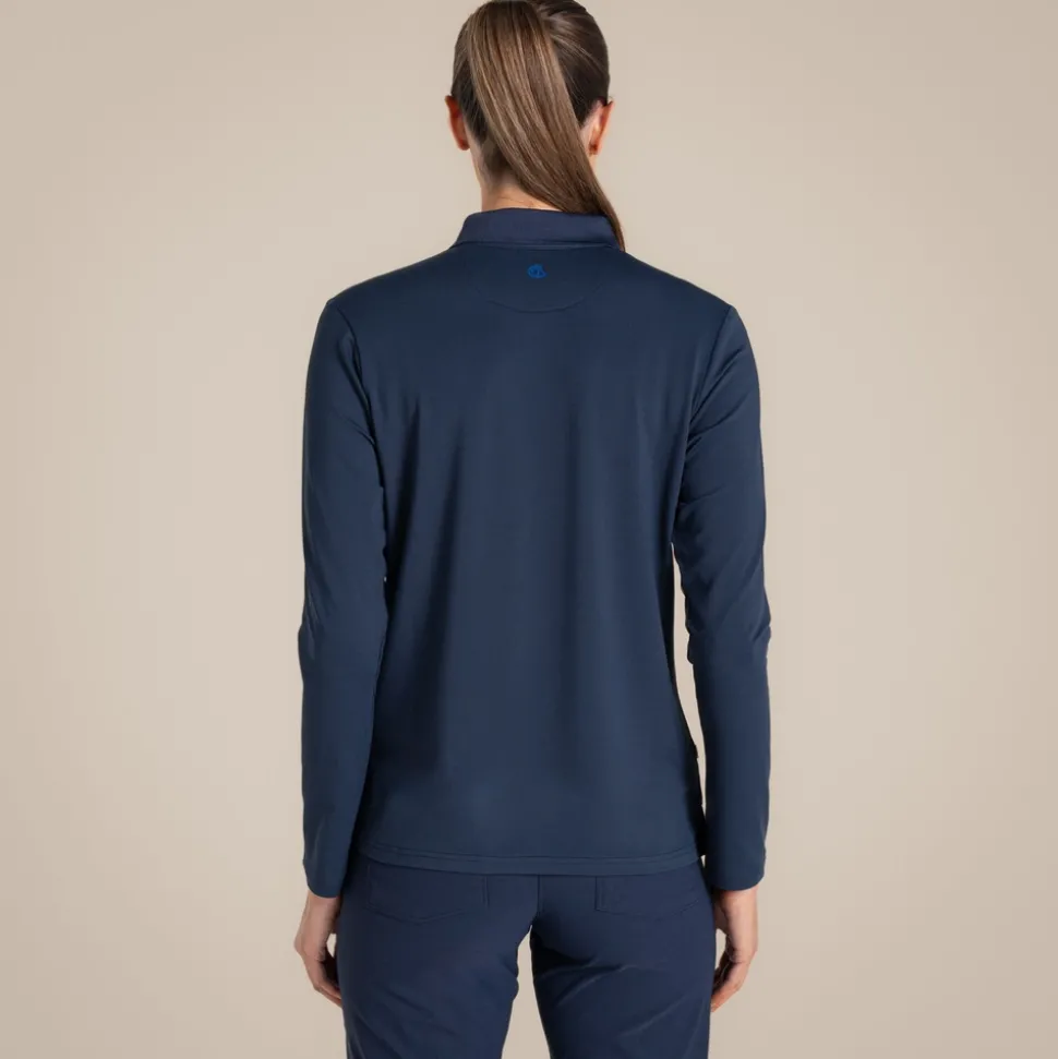 Women's NosiLife Thornbury Golf Long Sleeved Polo Top | Blue Navy